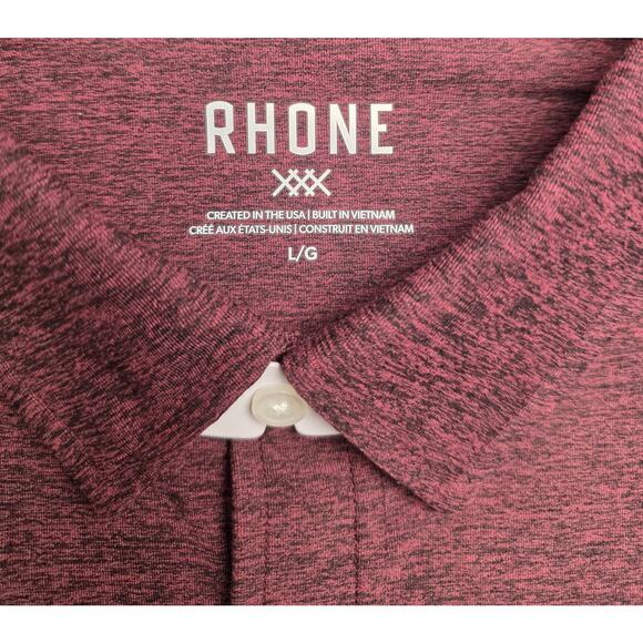 Rhone WFH Button Up Shirt Jersey Stretch $128 NWT Maroon Tawny Port Black LARGE - Picture 3 of 9